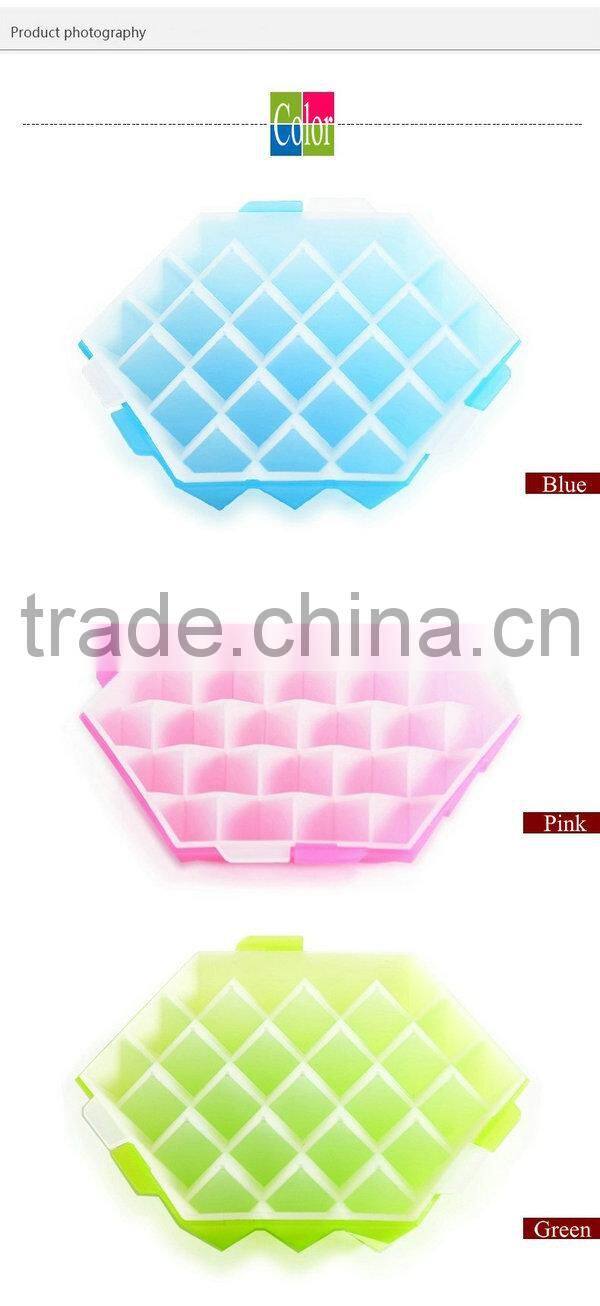 crystal shape plastic ice mold with cover