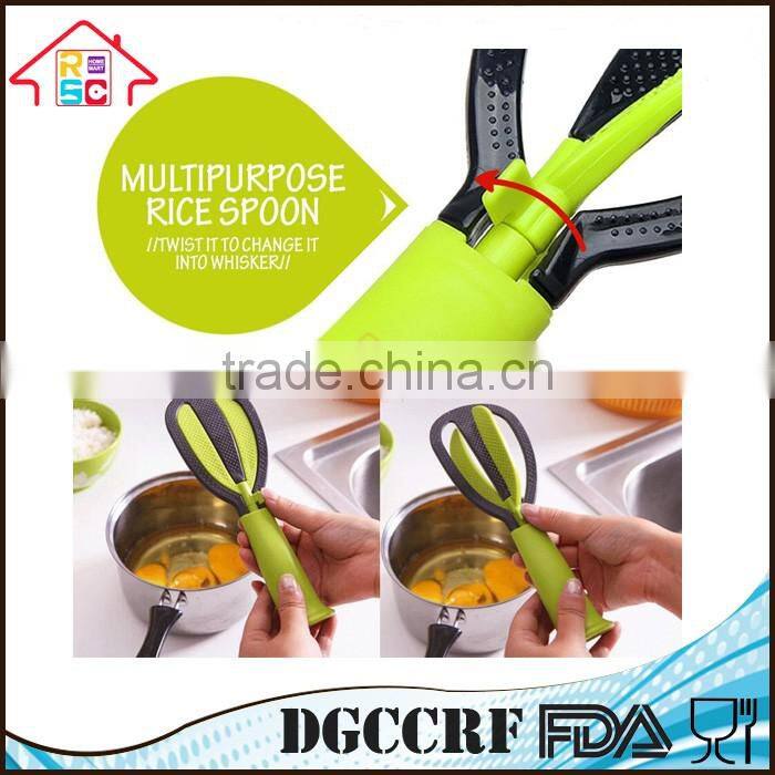 NBRSC Kitchen Multifunctiona Food Grade Plastic Non-Stick PP Foldable Scoop Rice Spoon and Whisk