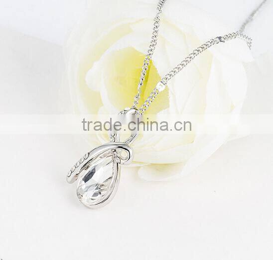 bule crystal necklace/ Austrian Rhinestone Drop Pendant Necklace