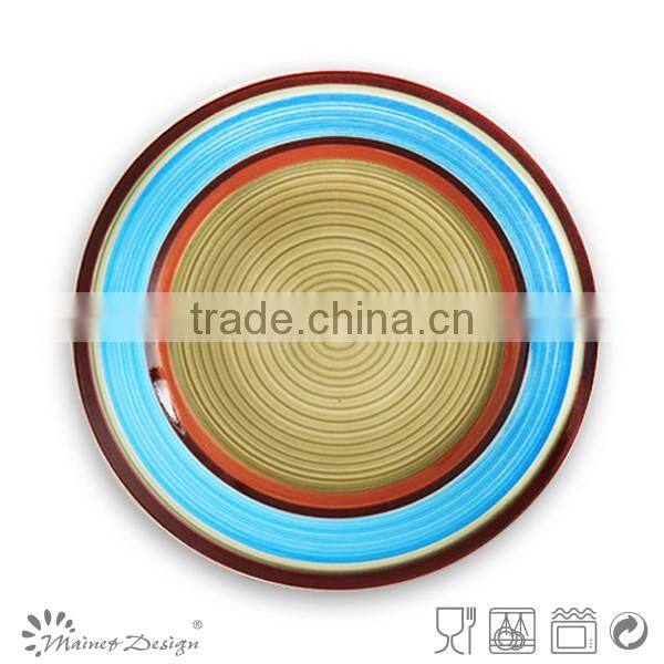 handpainted ceramic stoneware dinner plate