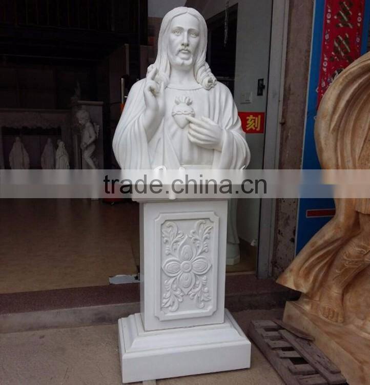 famous christian sculpture white marble meditating jesus statue