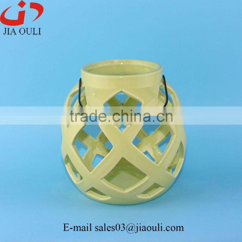 2016 Hot New deisgn green ceramic lantern