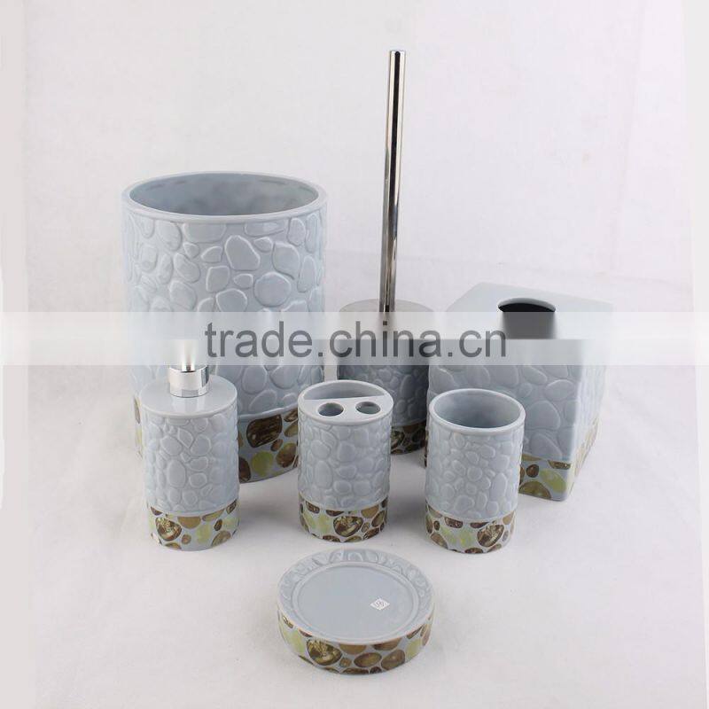 Unique design 6ps ceramic bathroom accessories set