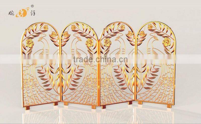 European restaurant bedroom carved hollow metal screen