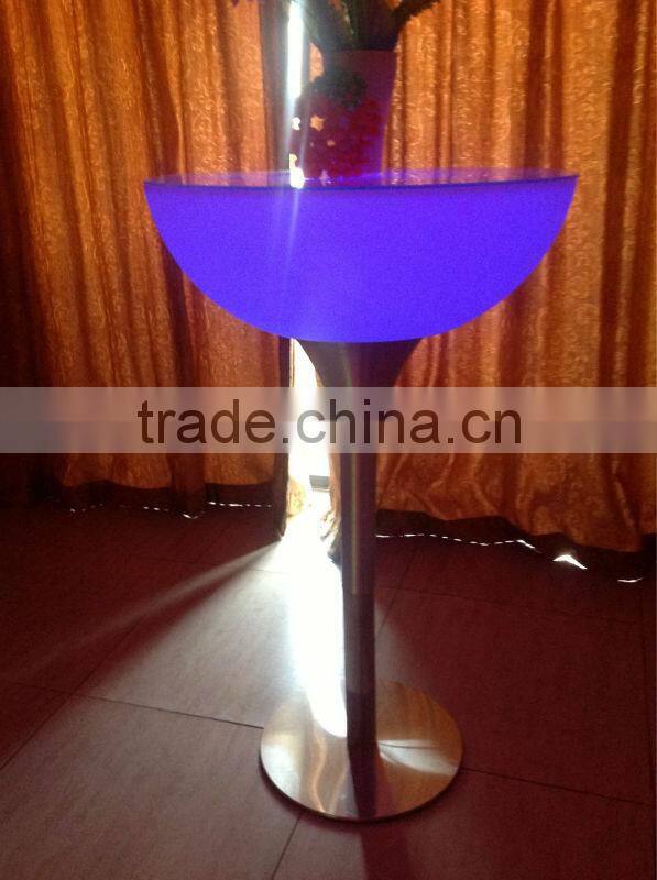 Fashion colorful furniture table/led glass top table