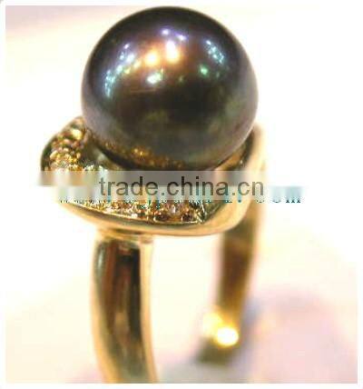 Purple pearl ring tahitian ring