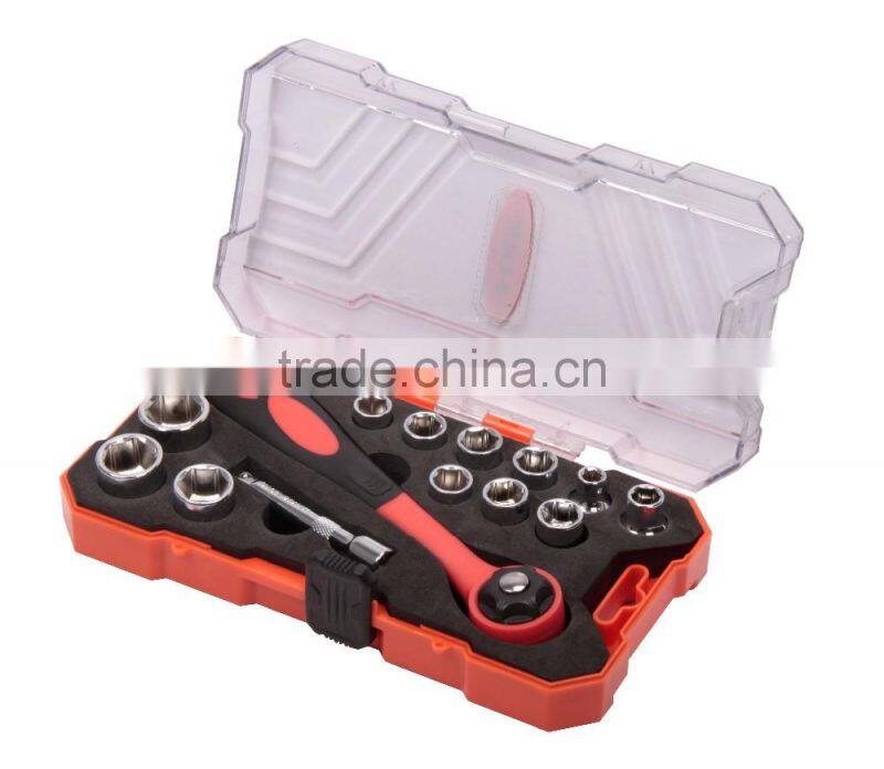2016 new high quality mini wonderful 15pcs tool set plastic case