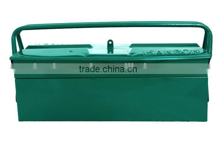 Double layers portable tool box with metal handle