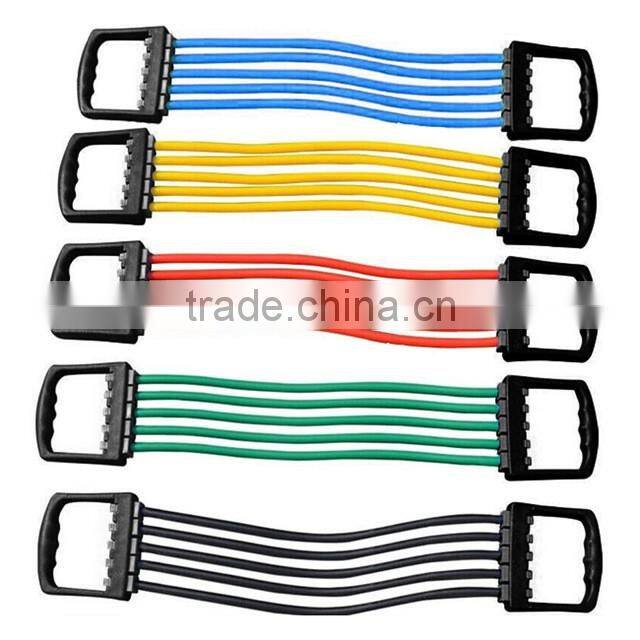 Portable Indoor sports Supply Chest Expander Puller Exercise Fitness Resistance Cable Band Tube Yoga 5 Latex Resistance Bands