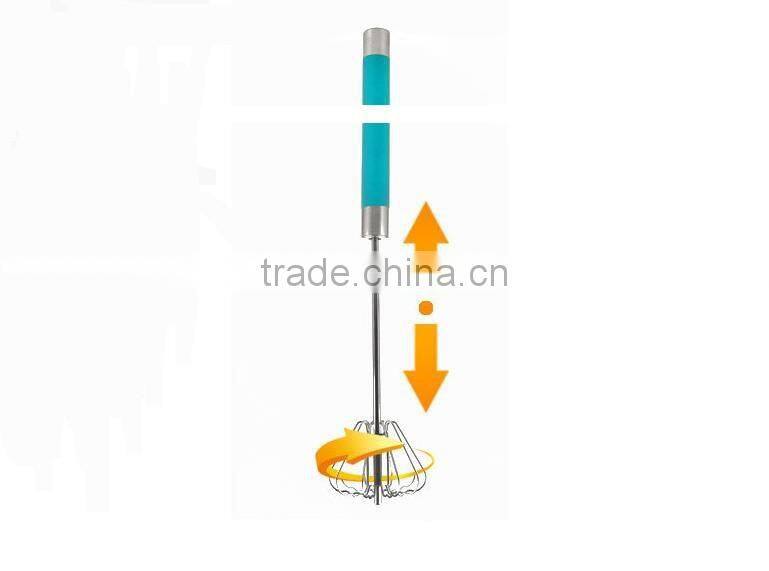 Popular Food Grade eggbeater Stainless Steel Egg Whisk With Colorful Handle