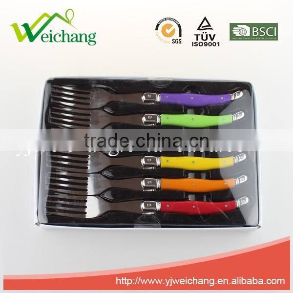 WCJ849 Hign Quality 6 Pcs Cutlery Set Wholesale PLastic Fork Set