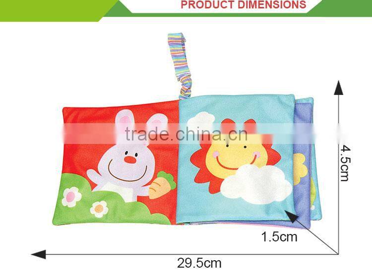 2015 new design colorful early learning cloth baby soft book