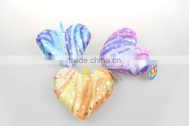 Beautiful 3 color bling cute heart colorful pillow plush toy