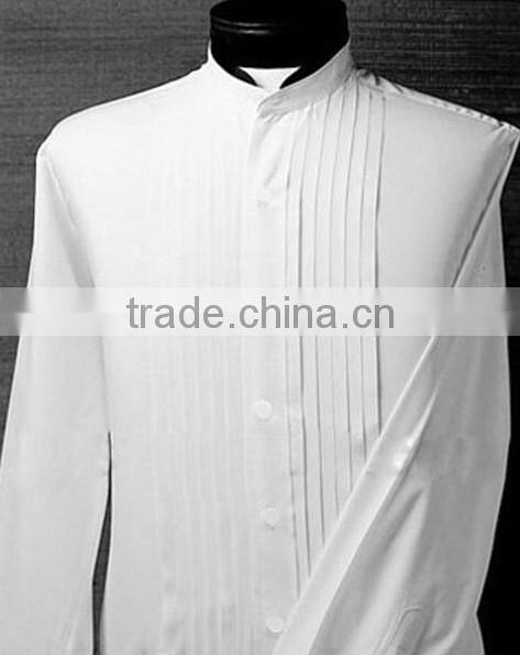 White Banded Collar Tuxedo Shirts Mandarin Collar man Shirts Wedding drss shirts