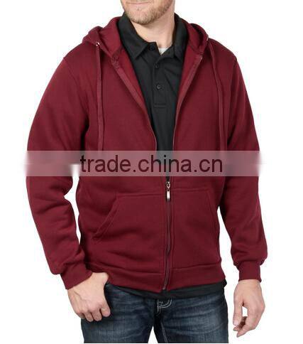 Men's Long Sleeve Fleece Lined Zip-up Hoodie