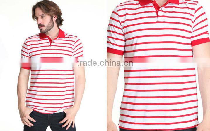 Mens Stripe Polo T-Shirt Custom Polo Shirts