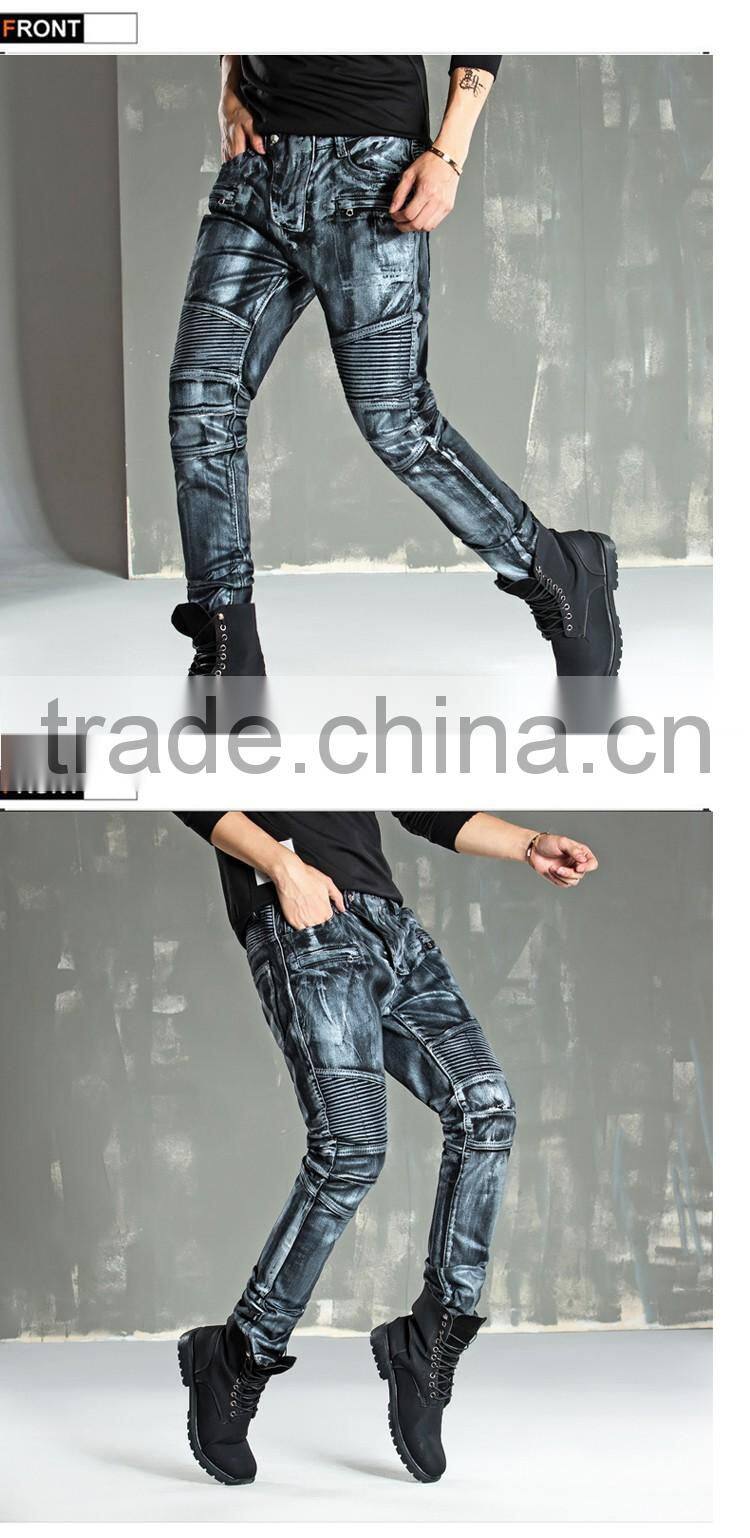 2017 new hot sell men jeans biker Skinny jeans slim Biker jeans pants in stock male accept small order