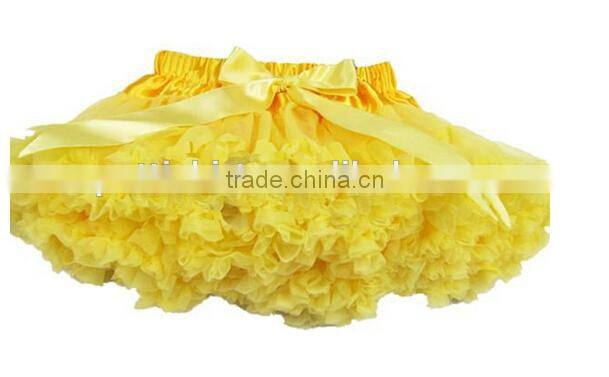Pure Colors Fluffy Puffy Tutu Skirt Chiffon Bowknot Soft Baby Girl Mini Dress