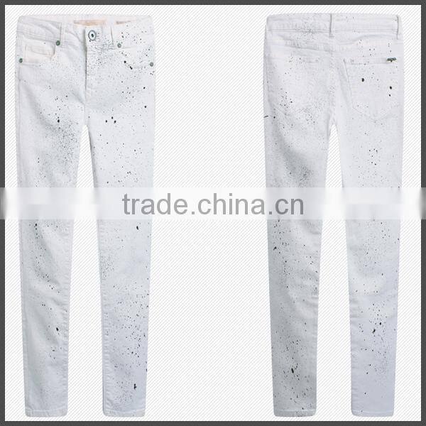 sexy girl white spray-on jeans pants