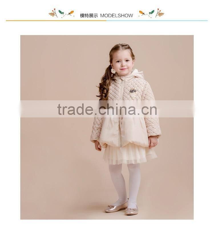 2017 Girls Winter Hoodie Jacket With Paillette Decorated Children Clothes With Puff Hem