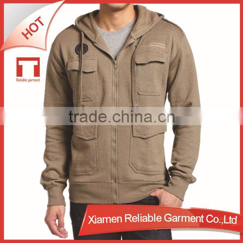 Custom pockets modern high quality hoodies with zipper