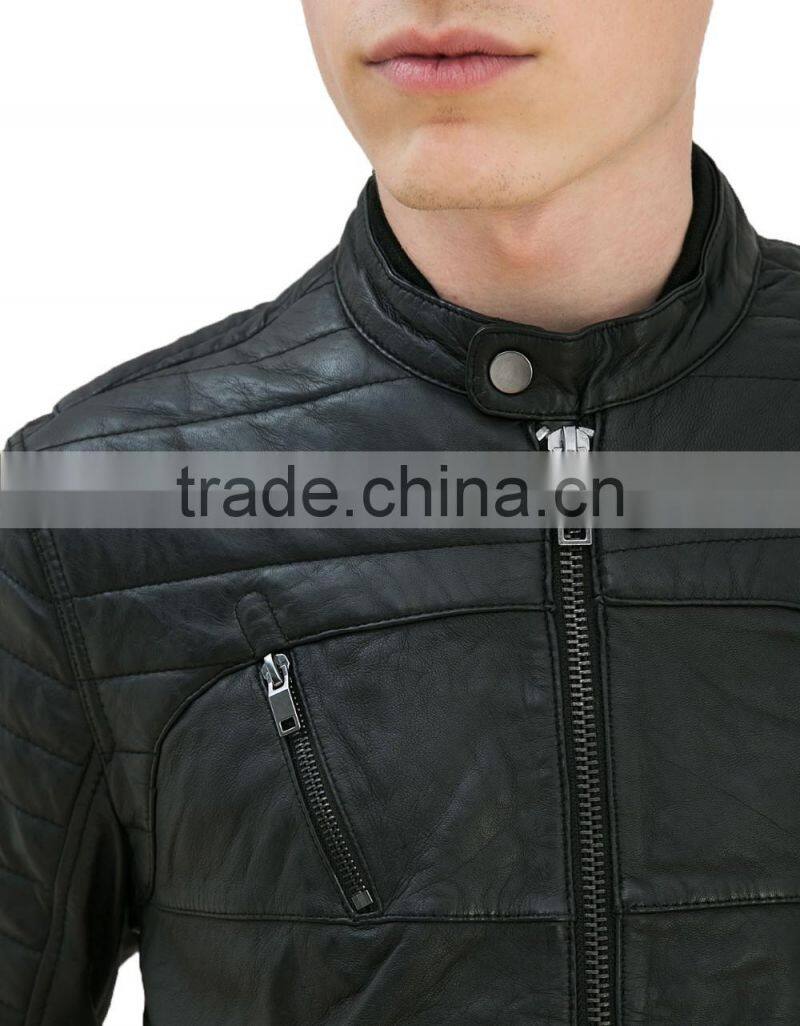 Custom made cool motocycle jacket man leather jacket