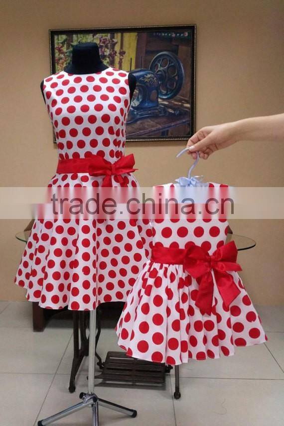 Mother Daughter Matching Dresses Girls Red Polk Dots Dress