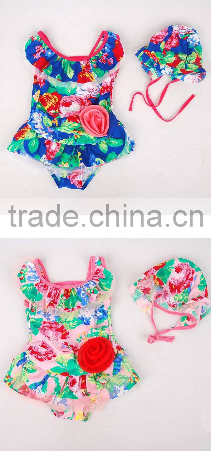 2015 Cute and fashion pink girl bikini swimwer one piece