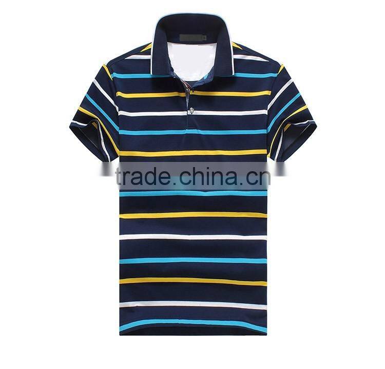 Custom 2016 latest fashion short sleeve contrast collar mens polo collar t shirt