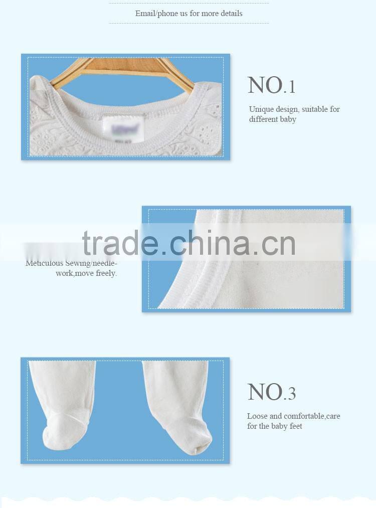 2016 new style round collar white baby cheap romper