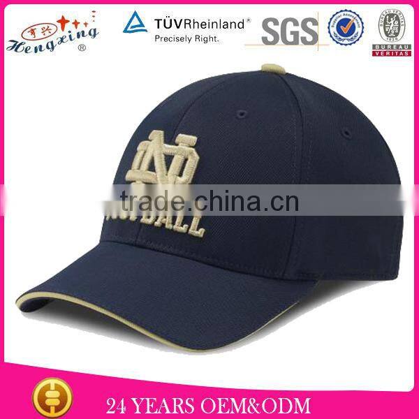 Hot sale korean custom 3D embroidery logo baseball cap closed back