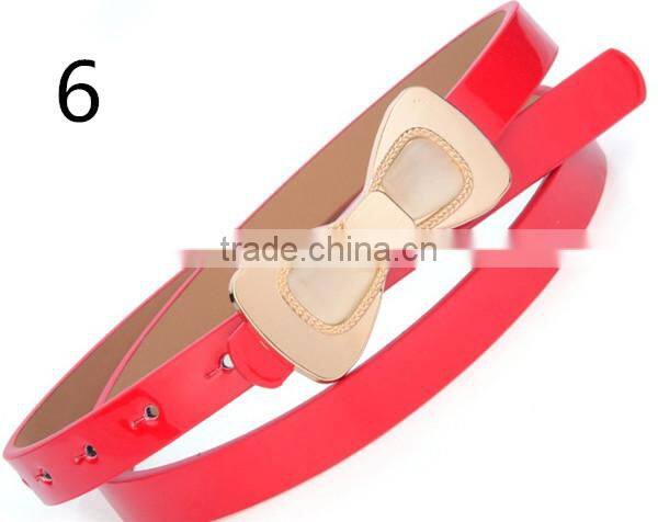 latest design new model hot sale 12colors choice with butterfly design PU leather material belt women