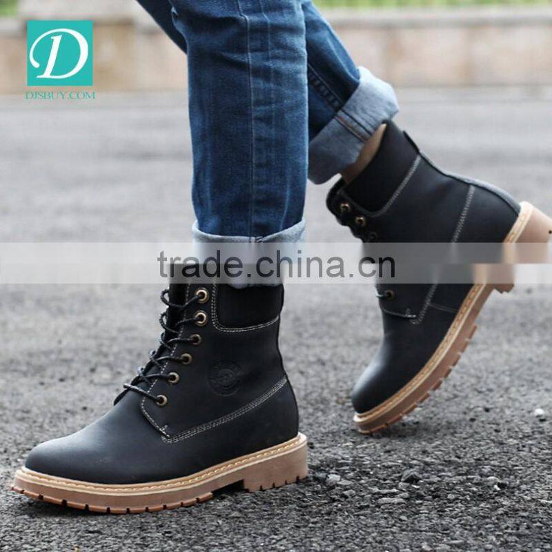 Winter Casual Bootsace Up Walking Flat Men Boots