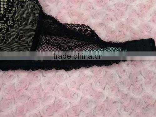 Hot popular ladies fashion mesh bra with lace