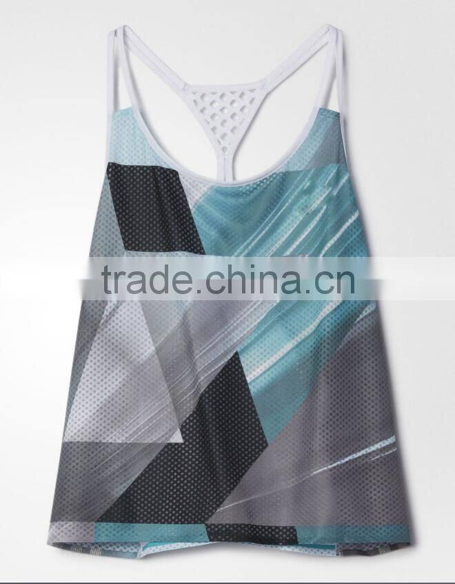 Factory Wholesale High Quality Print Sleeveless Athletic Tank Tops For Women
