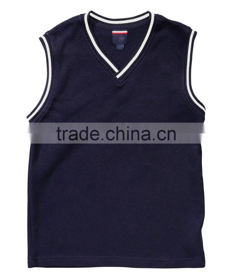 England style V neck sweater vest unifrom sleeveless sweater