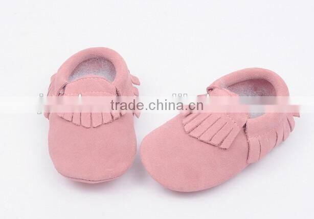 High quality suede leather moccains for baby, prewalk leather moccains