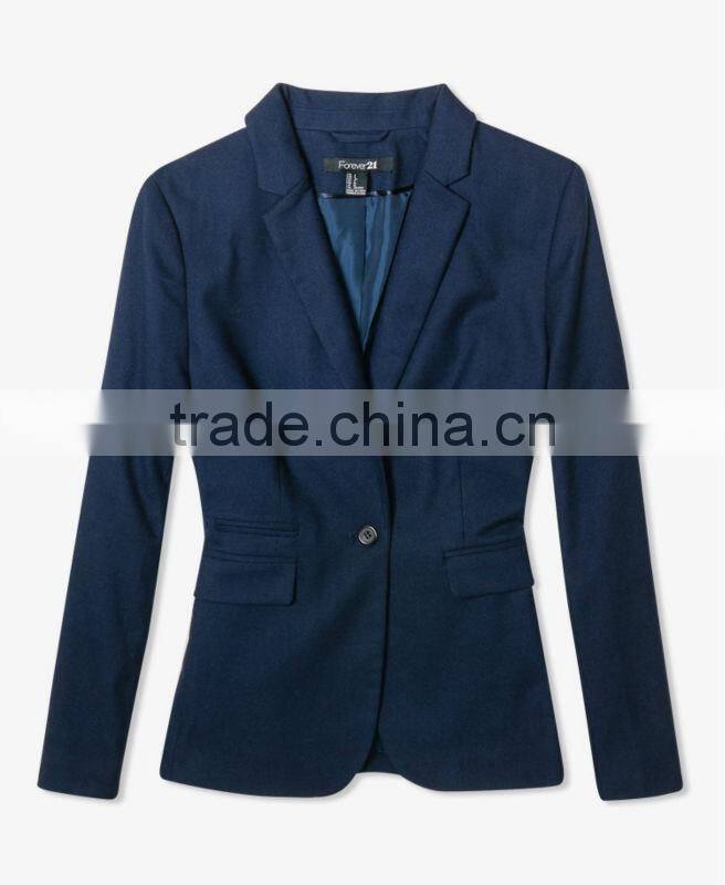 Notched Lapel Twill Blazer