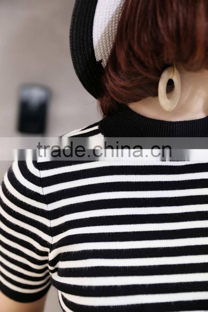 Woman in tight clothes t-shirts europe style 2017