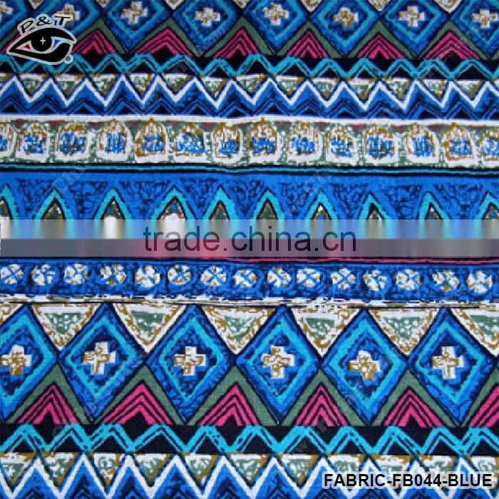 145CM Blue Printed Patterns Linen Fabric Wholesale Fabric