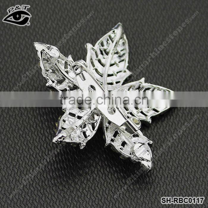 Flower design crystal brooch pins for invitations