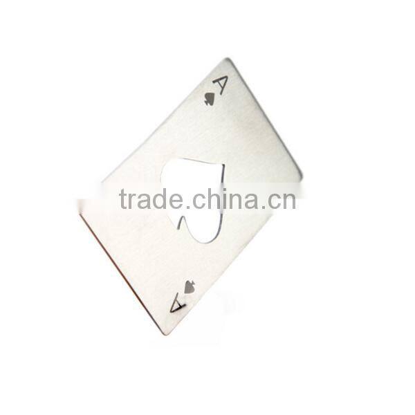Spade A shape poker card bottle opener for promotional gift