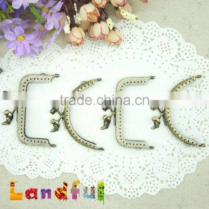 85mm 3.35inch Antique Brass Two Birds Kiss Lock Metal Handbag Purse Frame