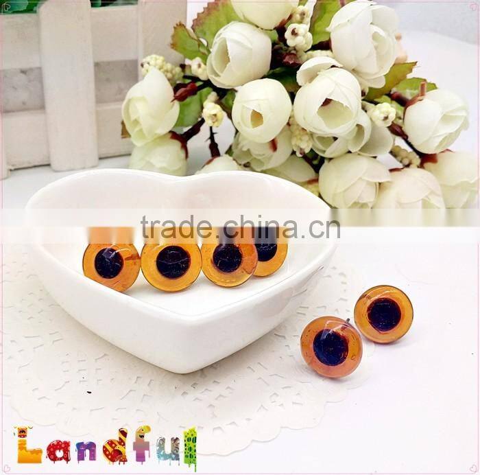 10mm Clear Brown Wire Back Handcraft Felting Animal Safety Glass Toy Eyes