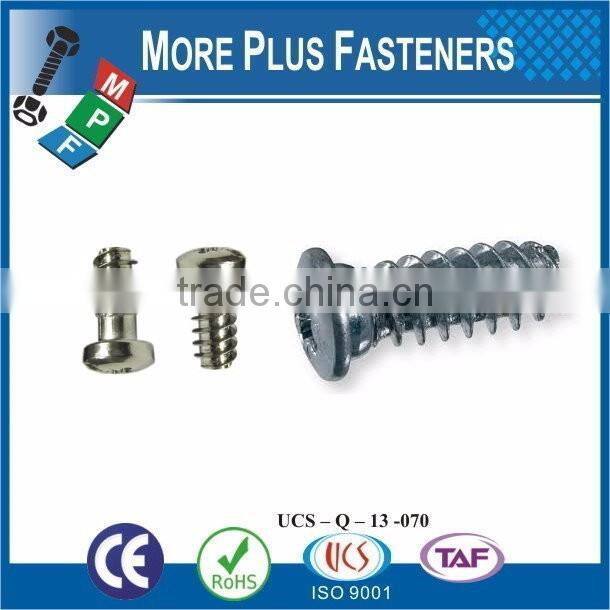 Taiwan M6.3 x 50MM Pozidrive Equivalent Flat Head Euro Cabinet Screw Confirmat Type B Nickel
