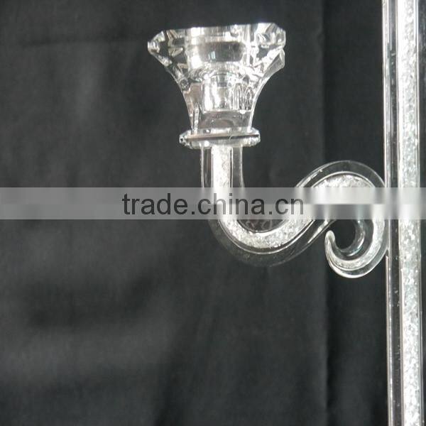 Wholesale Clear Crystal Long Stem Candle Holder For Wedding Table Decoration