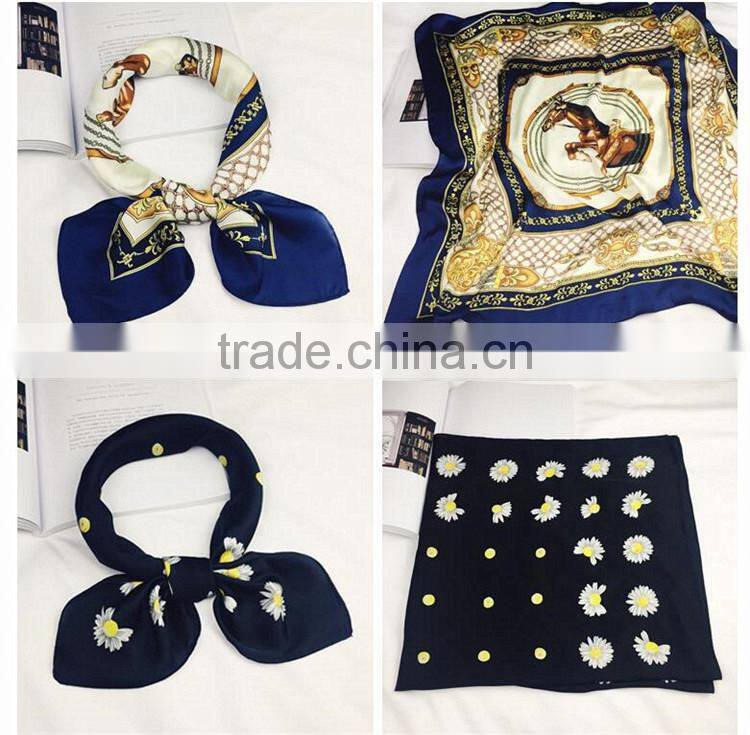 Wholesale fashion customized printing square silk scarf