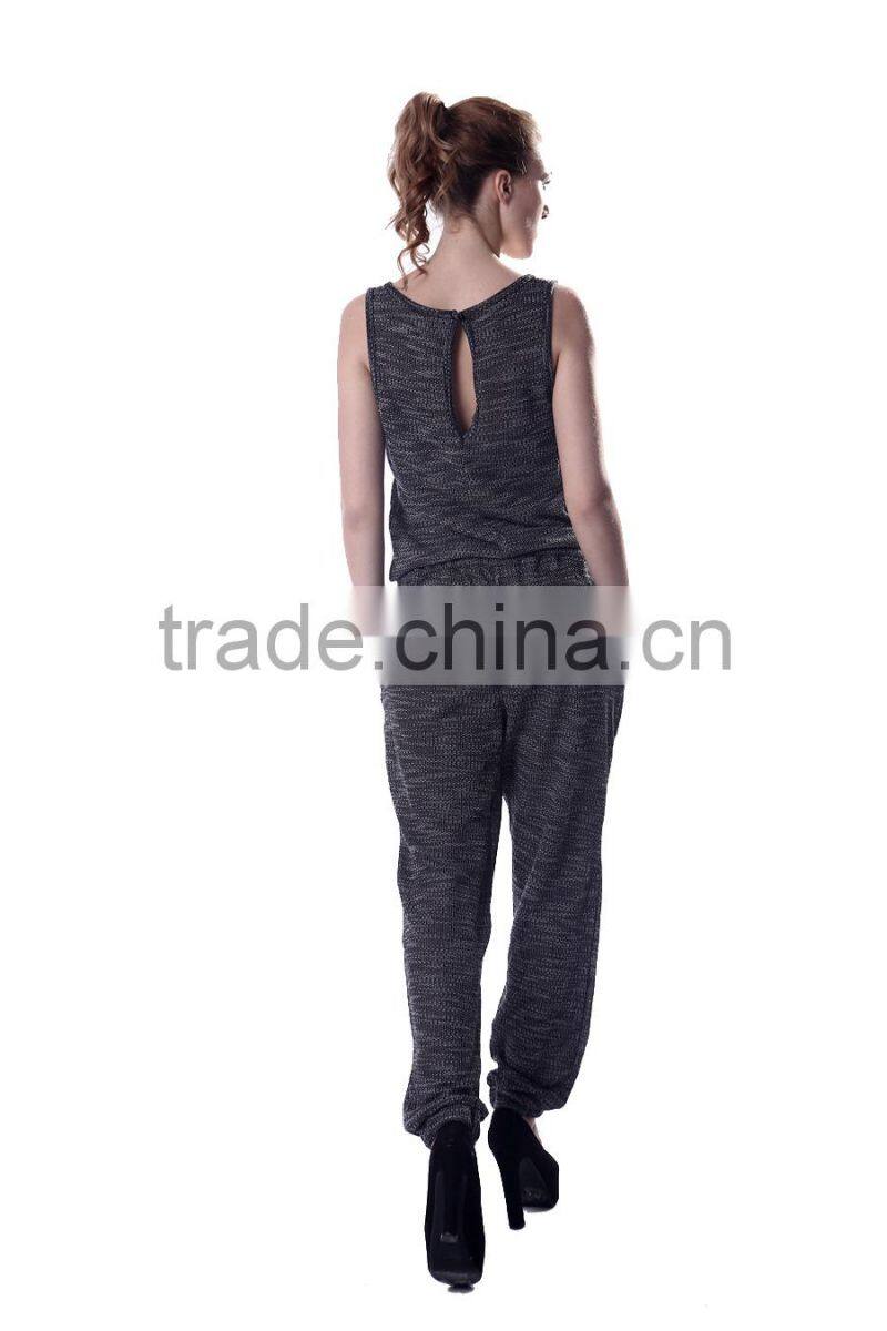 Women's sleeveless knitted jumpsuit siamese trousers