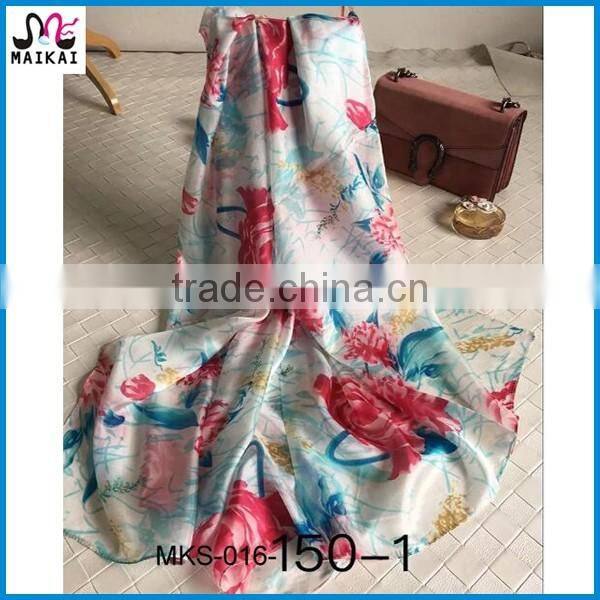 European hot selling printing silk summer fashion beach scarf