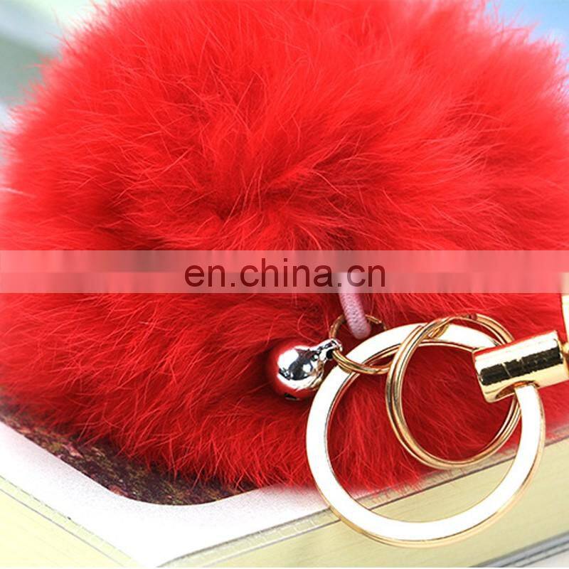 Cute boutique fur pom pom gift rabbit fur pendant for decoration